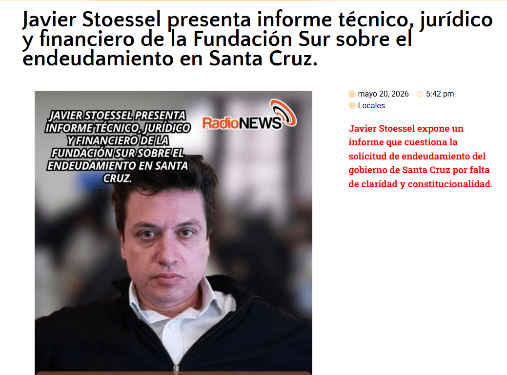 Javier Stoessel Informe Técnico Jurídico Financiero fundación sur
